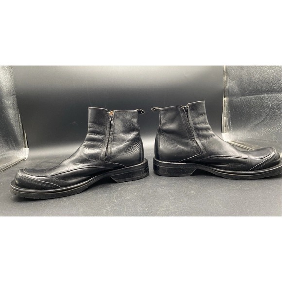 Rodolfo‎ Zengarini Mens Black  Leather Zip Up Boots main image 6